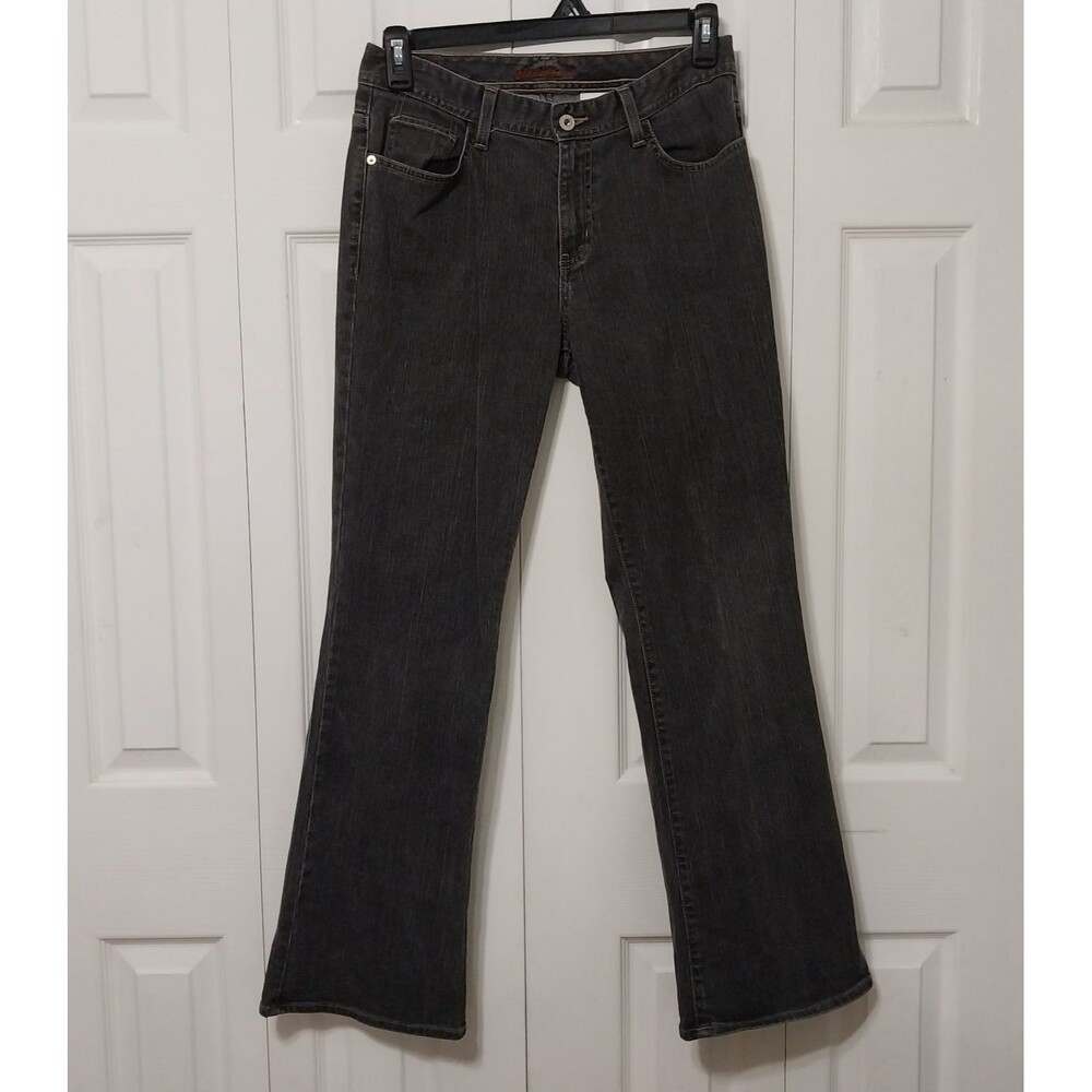 Eddie Bauer Womens Size 8 R Jeans Black Straight Leg Stretch Denim Mid Rise Pant